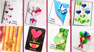 8 Beautiful Handmade Birthday Card Ideas | Easy DIY Greeting Card Designs | Paper Craft Inspiration
