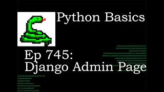 Python Basics Tutorial Django Admin Page