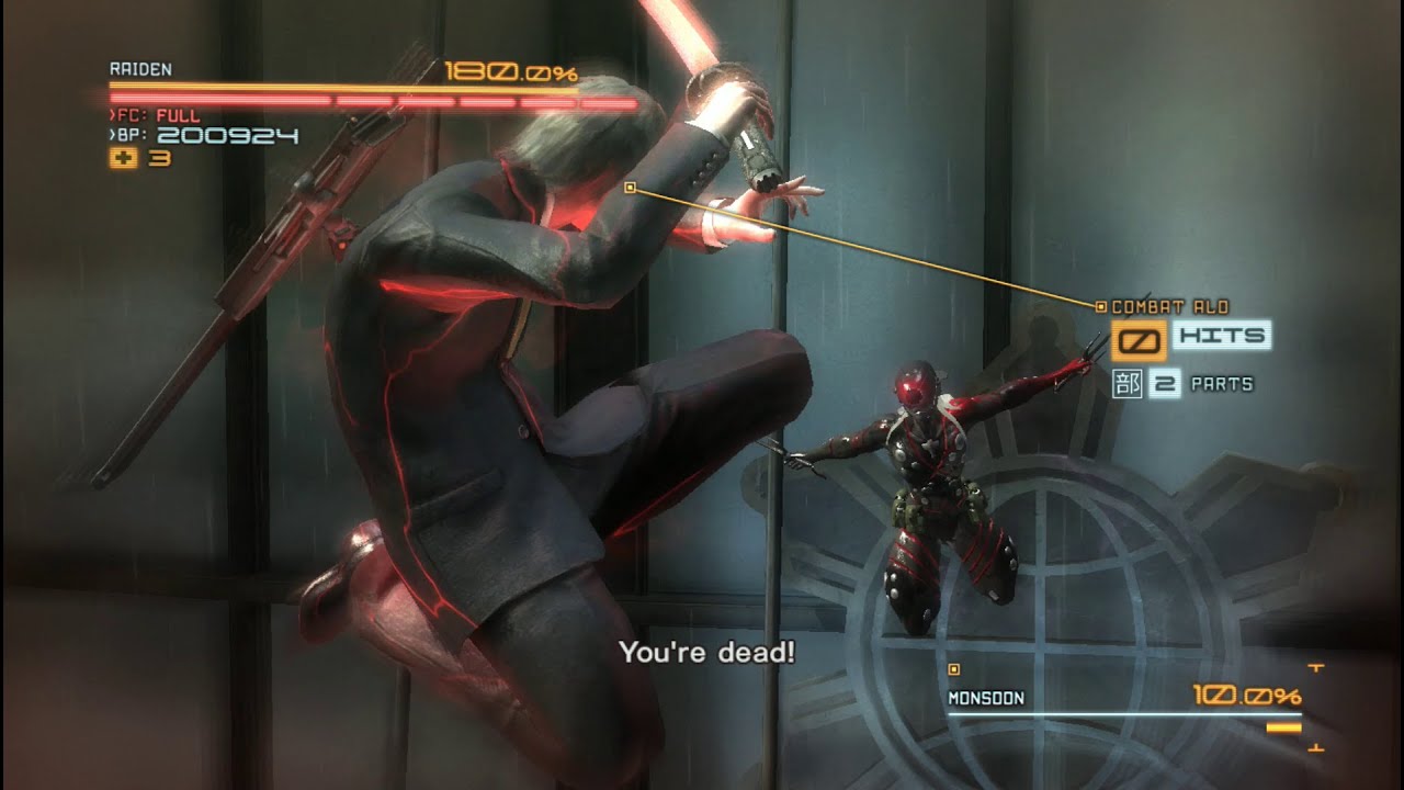 [Very Hard Mode] MGR: Revengeance - Boss Battle: Monsoon (1080p HD)