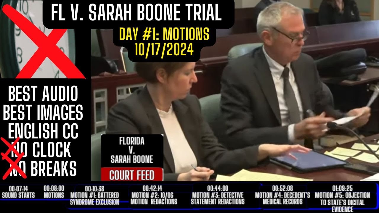 Sarah Boone Trial Day 1 of Motions BEST AUDIO - YouTube