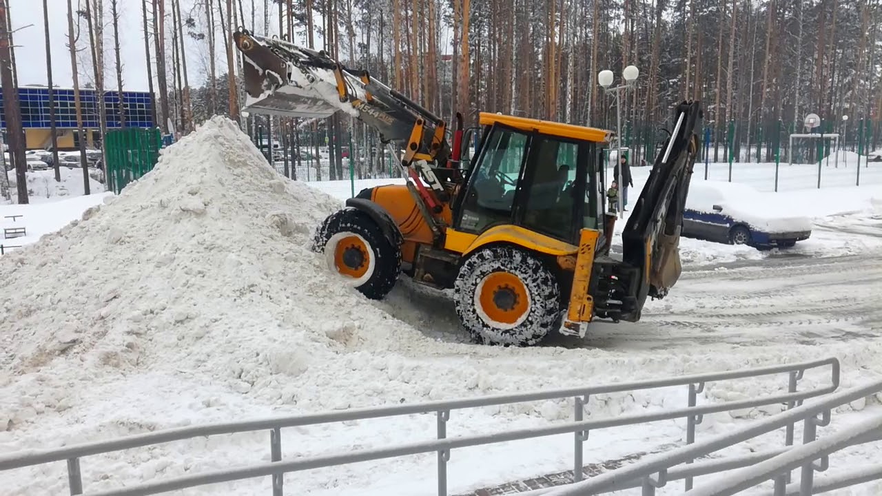 Снег город машины