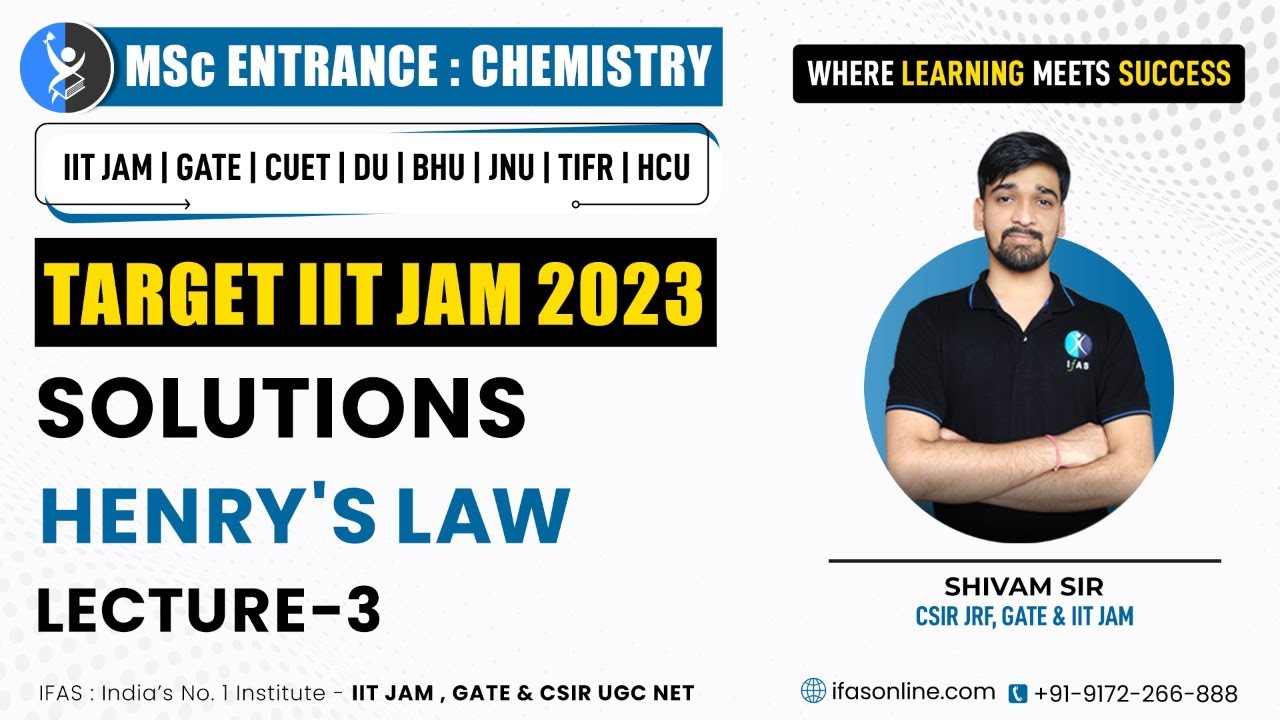 𝐇𝐞𝐧𝐫𝐲'𝐬 𝐋𝐚𝐰 |𝐒𝐨𝐥𝐮𝐭𝐢𝐨𝐧𝐬| 𝐈𝐈𝐓 𝐉𝐚𝐦 𝐂𝐡𝐞𝐦𝐢𝐬𝐭𝐫𝐲 | 𝐋-𝟑| 𝐈𝐅𝐀𝐒