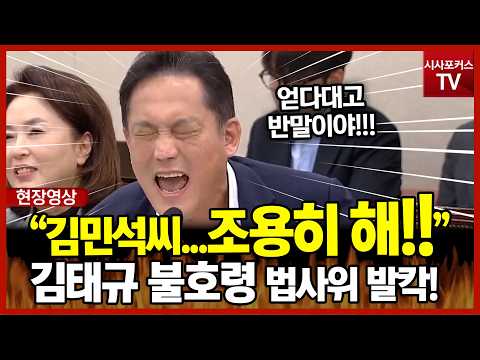 💥김태규 불호령 "조용히 해! 얻다대고 반말이야!"💥...민주당 법사위 발칵!