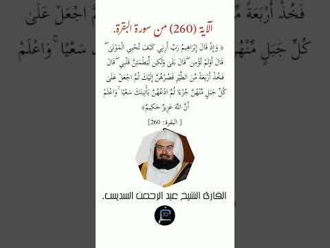 الآية 260 من سورة البقرة القارئ الشيخ عبد الرحمن السديس 