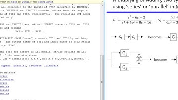 Matlab series and parallel commands