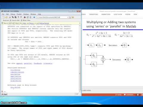 Matlab series and parallel commands