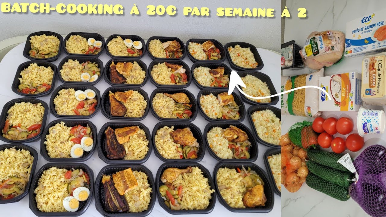 Batch-cooking meal prep petit budget à 20€ Leclerc/28 Repas pour 2/Batch-cooking freezer meals