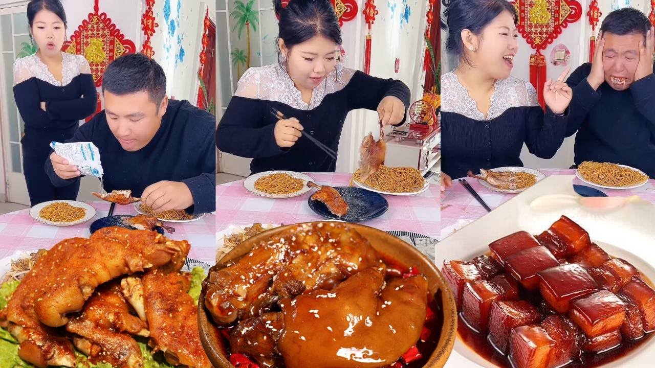 蠢老公想让我吃芥末鸭腿，我把鸭腿调换位置，他被辣哭了【东北欠登哥】