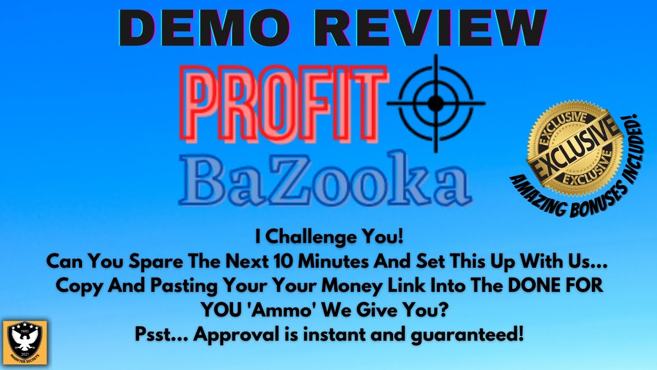 Profit Bazooka 🔥 WAIT: 3 Steps Method That Spits Out $100 Commissions Daily 🔥 Profit Bazooka Demo