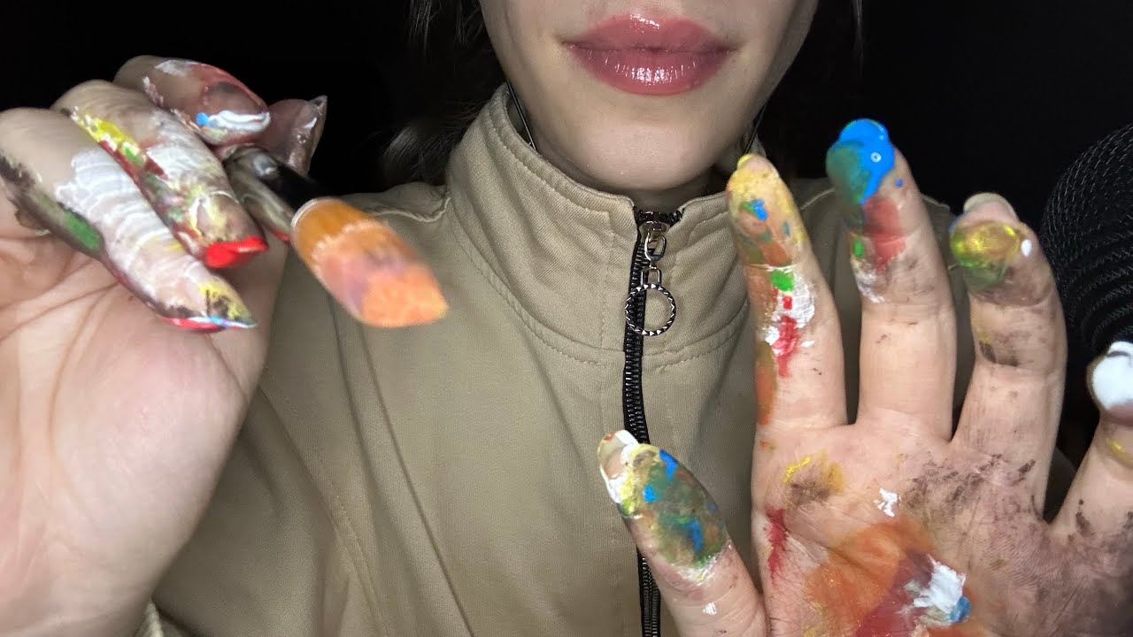 ASMR Painting Your Face with Mouth Sounds & Brush