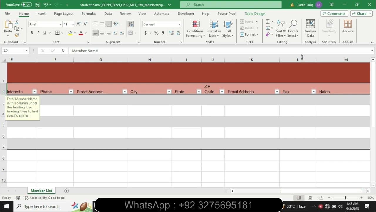 Exp19_Excel_Ch12_ML1_Sorority_Dues Excel Chapter 12 MidLevel 1