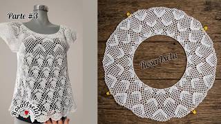 Blusa Fabiola Muy Fácil Cuello Redondo En Crochet Parte 3 #seguidores 
