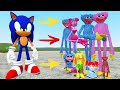 😨 SONIC VS ALL HUGGY WUGGY POPPY PLAYTIME CHAPTER 2 CHARACTERS in Garry&#39;s Mod!