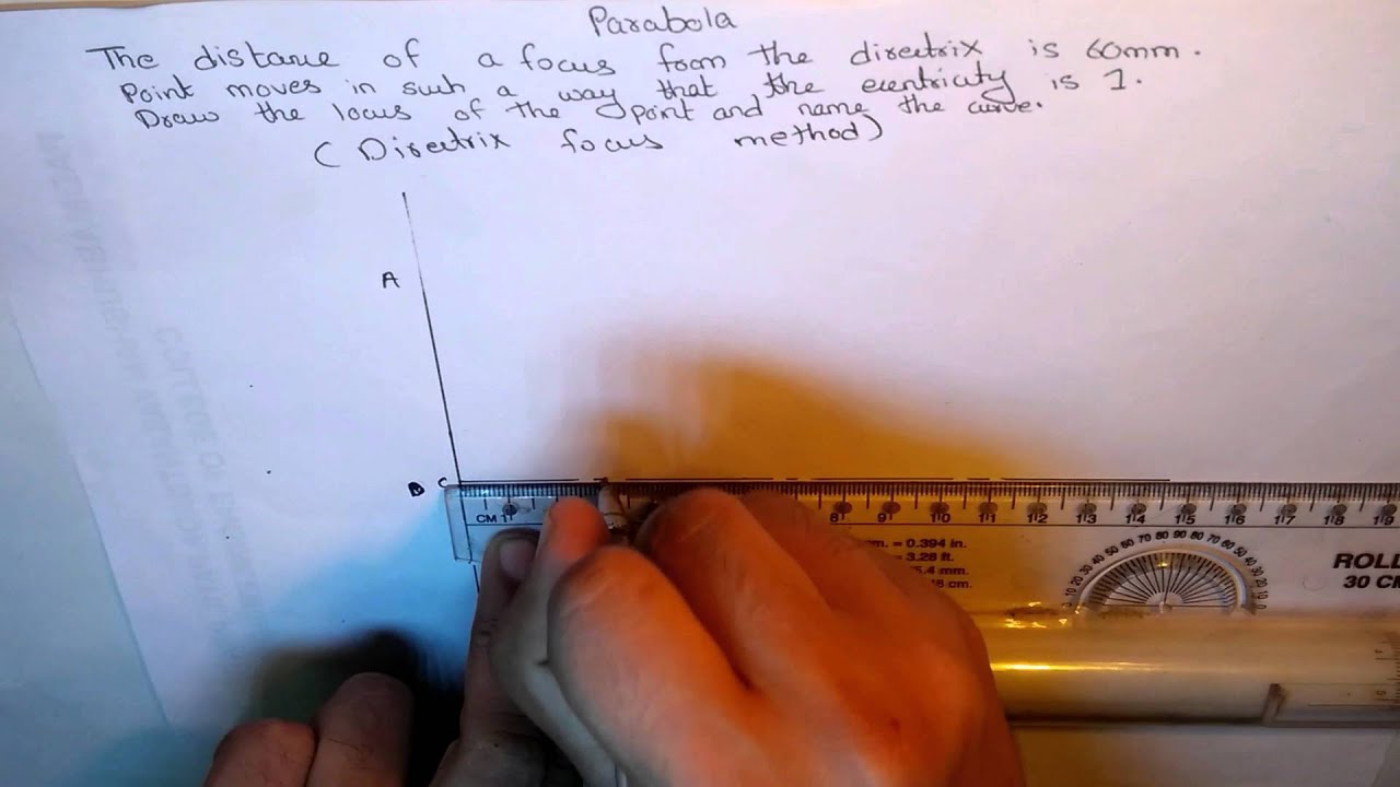 [Hindi] Engineering Curve:Parabola by directrix focus method - YouTube