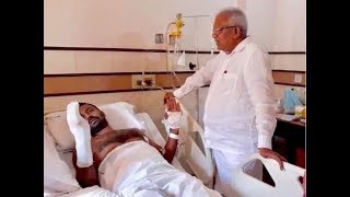 P Jayarajan visits COT Naseer in hospital