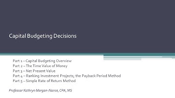 Capital Budgeting Part 5 - Simple Rate of Return