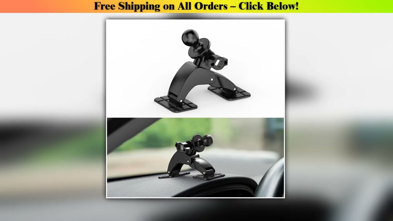 Universal 17mm Ball Head Car Dash Dual Self Adhesive Base 360 Degree Rotation Phone Holder