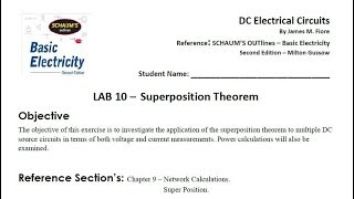 DC Electrical Circuits Lab 10 - Superposition Theorem