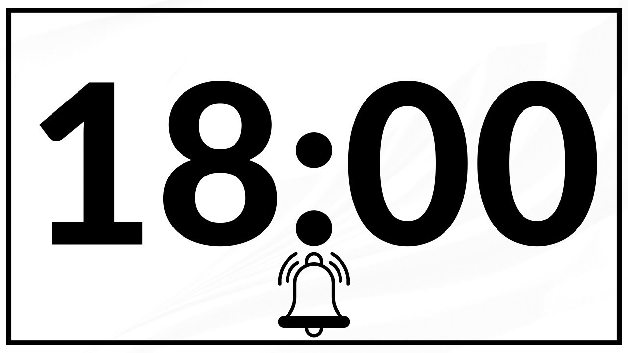 18 Minute Timer Countdown | With ALARM | No Music | No Ads - YouTube