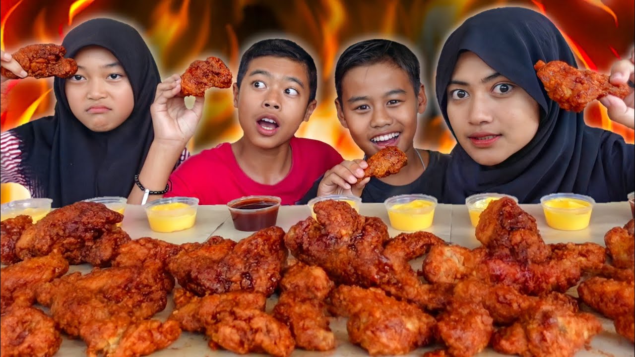 BOCIL MAU LV5‼️🤤 MUKBANG RICHEESE FACTORY | FIRE WING LEVEL SANTUY 🔥
