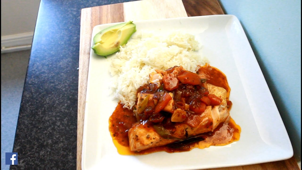 Brown Stew Salmon With Rice Recipes By Chef Ricardo YouTube
