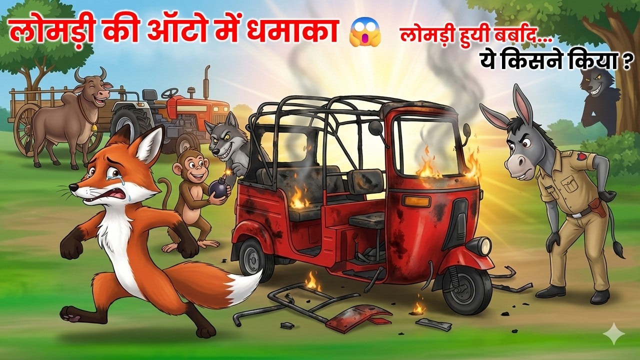 लोमड़ी की ऑटो में भयानक धमाका 😱🦊 | धमाके के पीछे कौन था? अंदर क्या छुपा था? | Jungle Story in Hindi