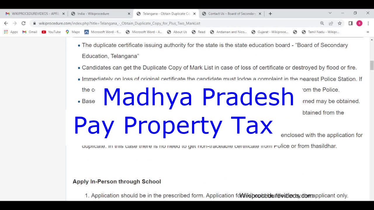 Madhya Pradesh - Pay Property Tax