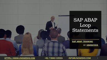 SAP ABAP Training | SAP ABAP Loop Statements | SAP ABAP HANA