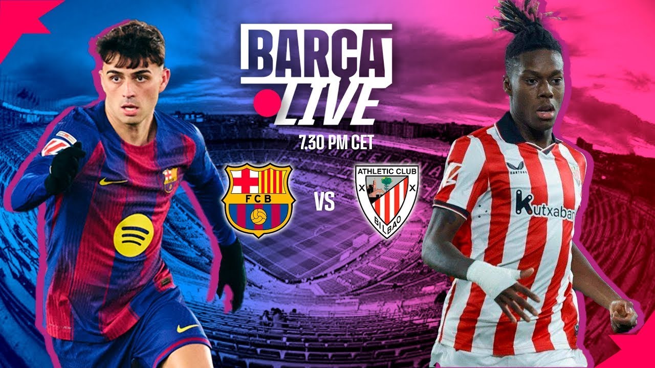 🔴LIVE : Barcelona vs Athletic Club | Supercopa de Espana - 2025/26 ...