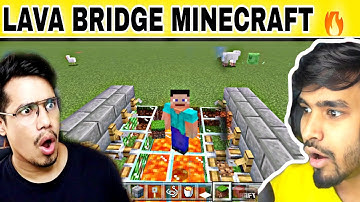 HOW TO MAKE LAVA BRIDGE IN MINECRAFT EASY TUTORIAL 🔥ll #minecraft ll #technogamerz ll