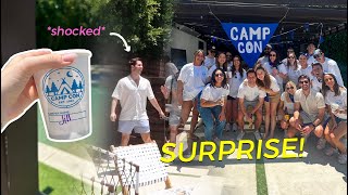 how I planned a SURPRISE PARTY for my boyfriend's 30th birthday! Welcome to CAMP CON!