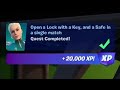 Open a Lock with a Key and a Safe in a single match [Easy Method] | Fortnite Quest