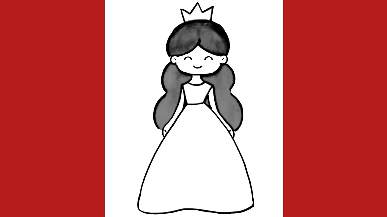 Kolay ve Sevimli Prenses Kız Çizimi | Çocuklar İçin Adım Adım Eğlenceli Çizim 💕Easy Girls Drawing 