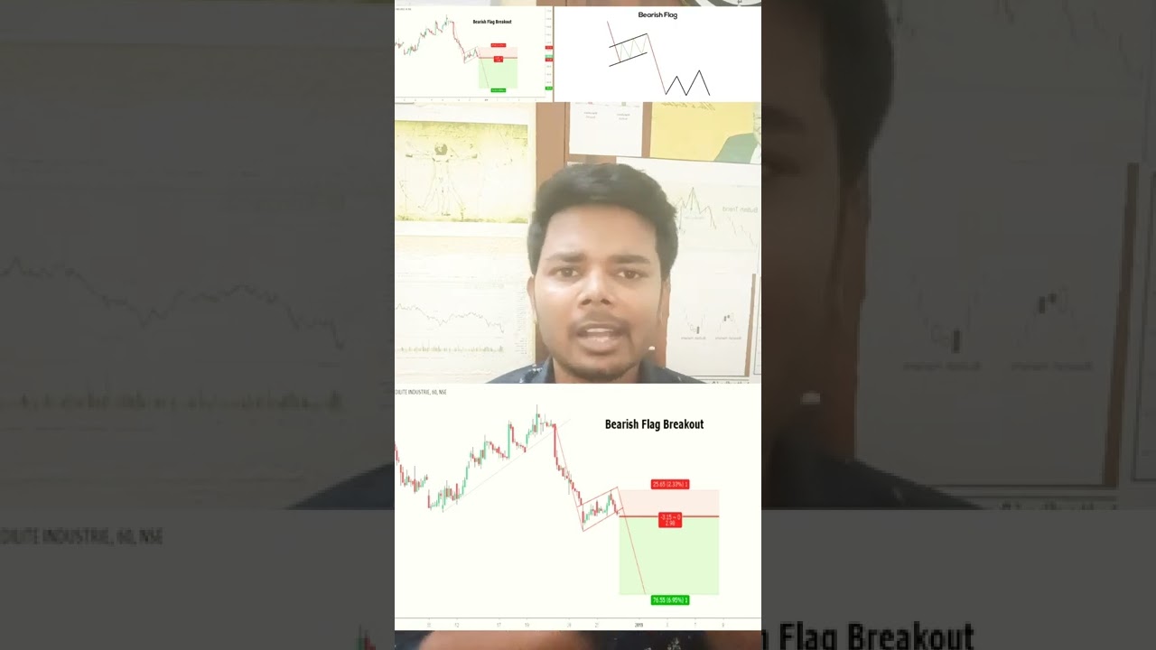 Bearish Flag Chart Analysis 📉📈 | देखे chart pattern की हेल्प से ट्रेडिंग कैसे होती हैं | #shorts
