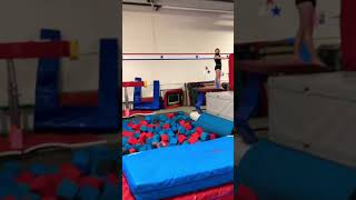 Drill for gymnastics tsukahara vault - tsuke