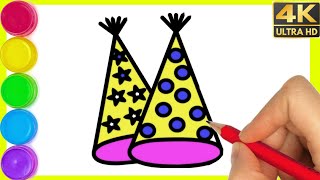 How To Draw Birthday Cap Drawing Easy Easy Step By Step Birthday Cap Drawing For Beginners.