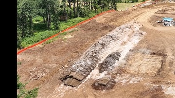 4K Drone Footage Of Rock Blasting On Construction Site