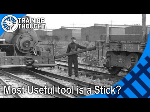 The dangerous railroad art of shunting wagons with wooden sticks - Poling