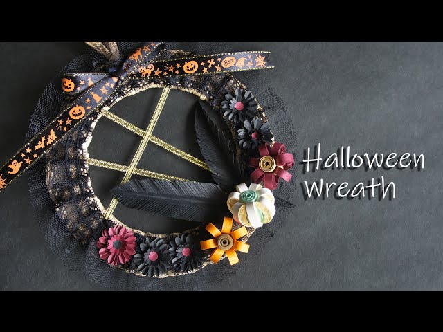 【ハロウィン】カボチャのリースの作り方 DIY How to Make Paper Wreath - Halloween Decor