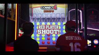 Stanley and I battle Connect 4 Hoops at Dave and Buster Arcadia CA