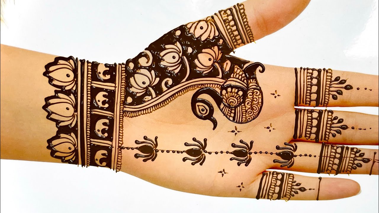 Very beautiful stylish mehndi design | mehandi |easy mehndi| peacocks mehandi design for front hand 