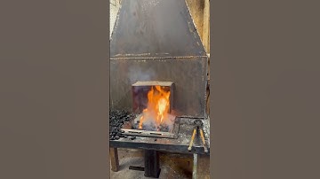 First lighting of the new coal forge!! #bottleopener