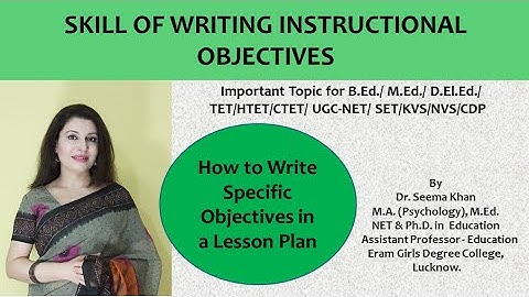 Skill of Writing Specific Objectives | Micro Lesson Plan|B.Ed.|M.Ed.|D.El.Ed. |NET |TET |CTET