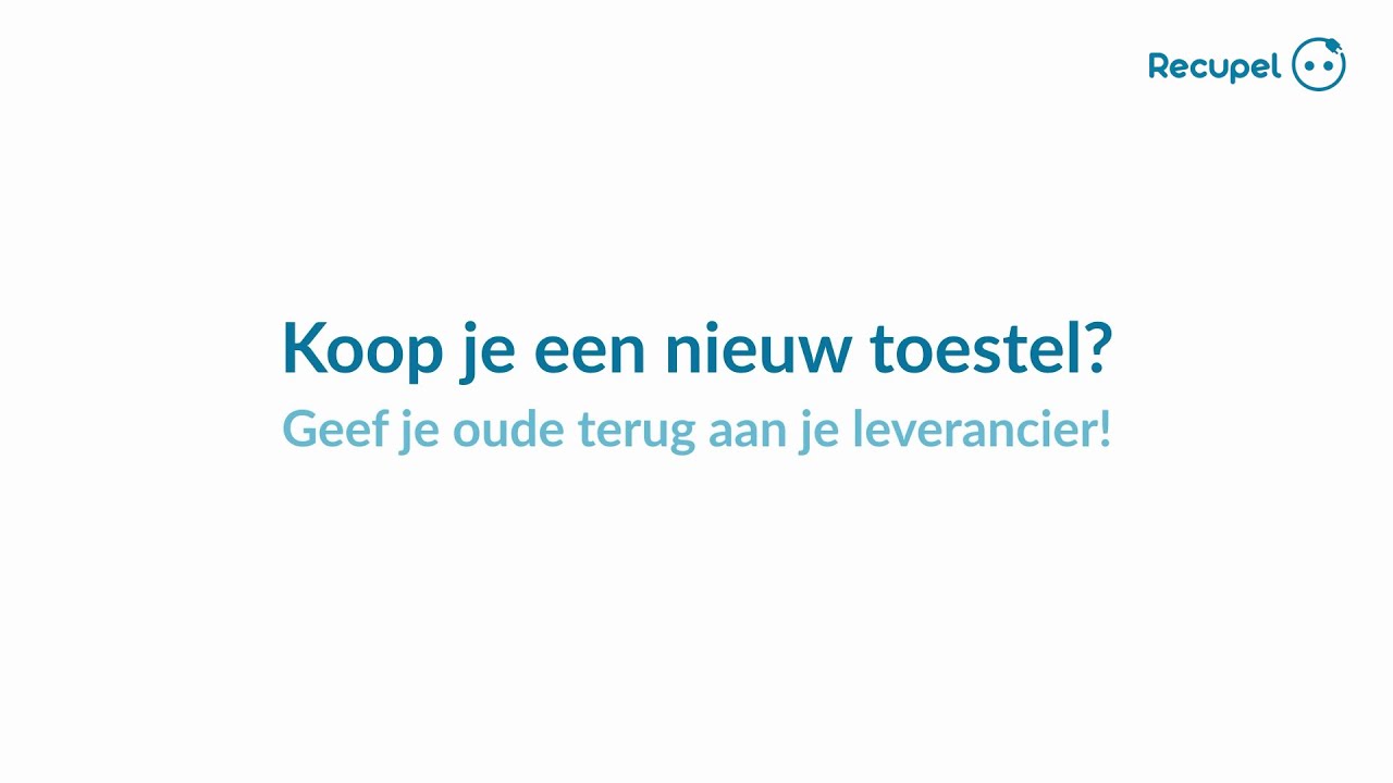 Recupel — Recupel - Return your old appliance to the supplier (YouTube video ad)