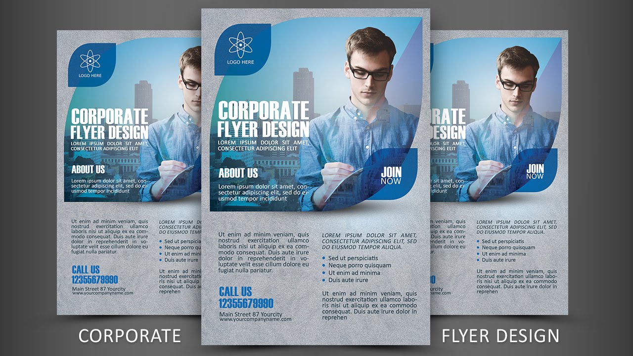 Print Design Corporate Flyer Photoshop Tutorial Youtube