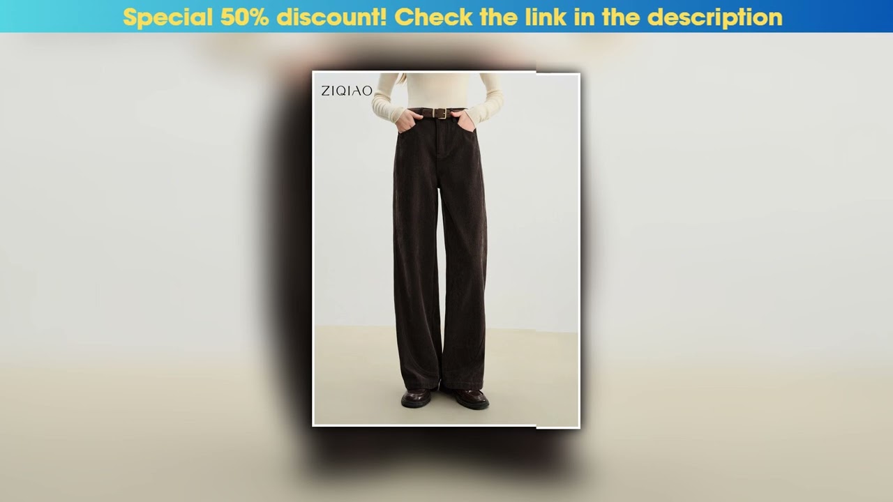 Get ZIQIAO Petite Size 2025 Winter Women's Petite High Waist Chenille Wide Leg Pants Flared Trouser