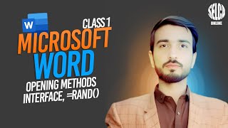 MS Word First Class for Beginners | Introduction, Interface, Open Method & RAND Formula screenshot 1