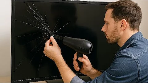 How to Repair CRACK on FlatScreen TV Screen with Electrical Tape and Hair Dryer (DIY at Home)