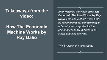 The 3 Rules from the video How The Economic Machine Works by Ray Dalio