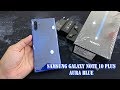 Samsung Galaxy Note 10 Plus Aura Blue color unboxing | fingerprint, face unlock tested